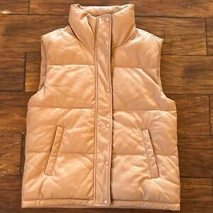 Abercrombie & Fitch Beige Vegan Leather Jacket